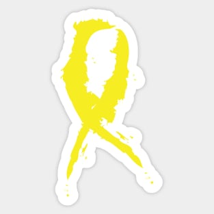 Yellow Awareness Ribbon Sticker